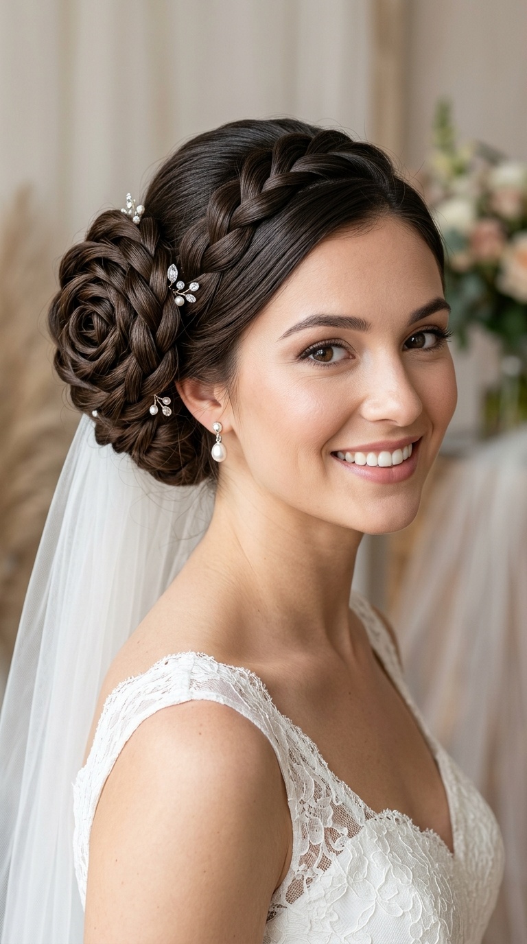Rose-Shaped Braided Bun