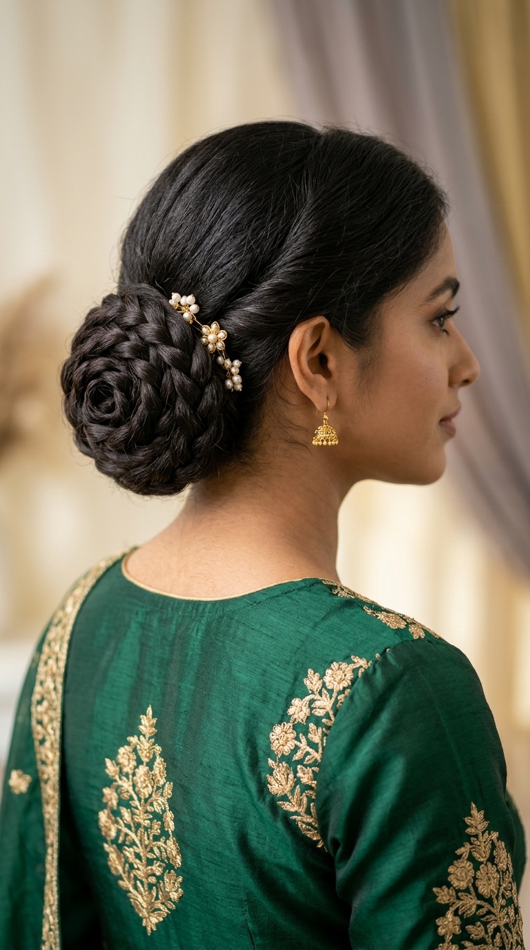 Rose-Shaped Low Bun