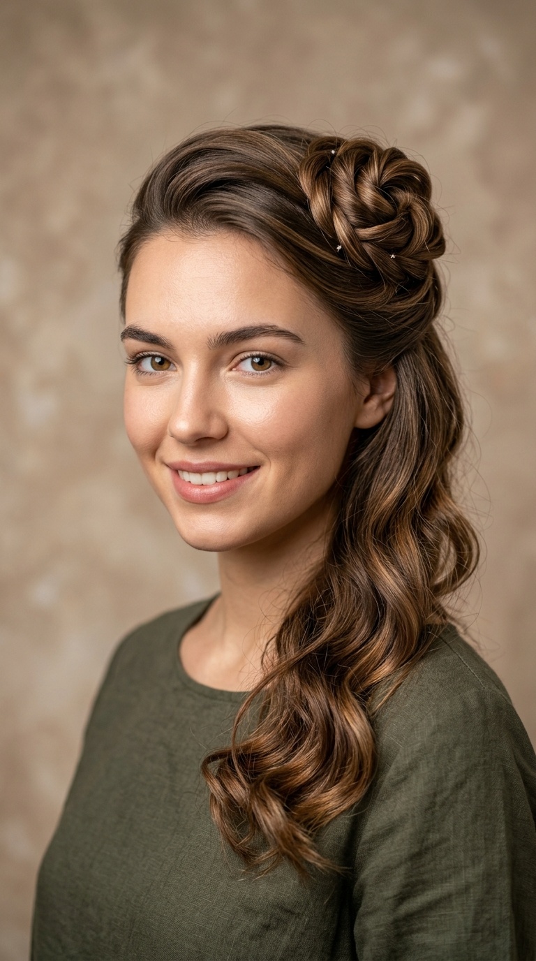 Rosette Twisted Half-Up
