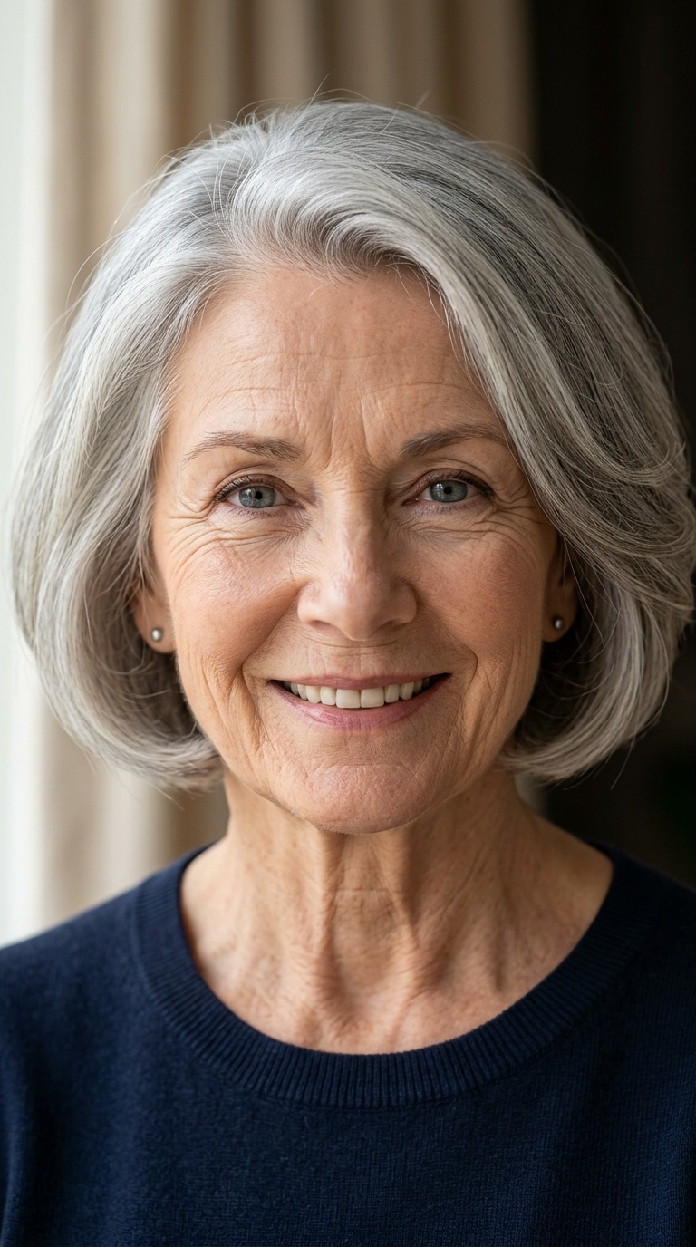 Rounded Bob with Soft Under-Tucking