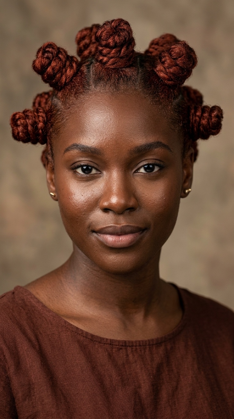 Rust Red Bantu Knots