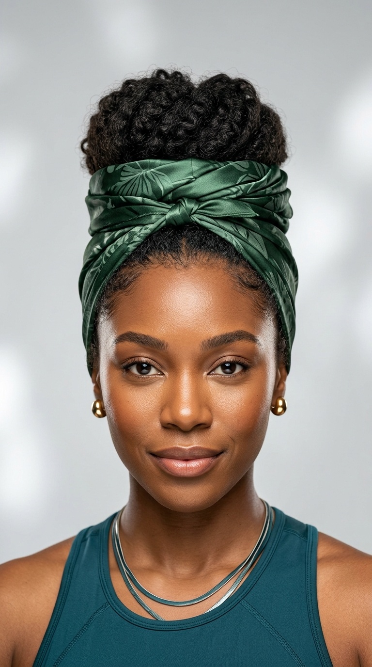 Satin Scarf Wrapped Bun
