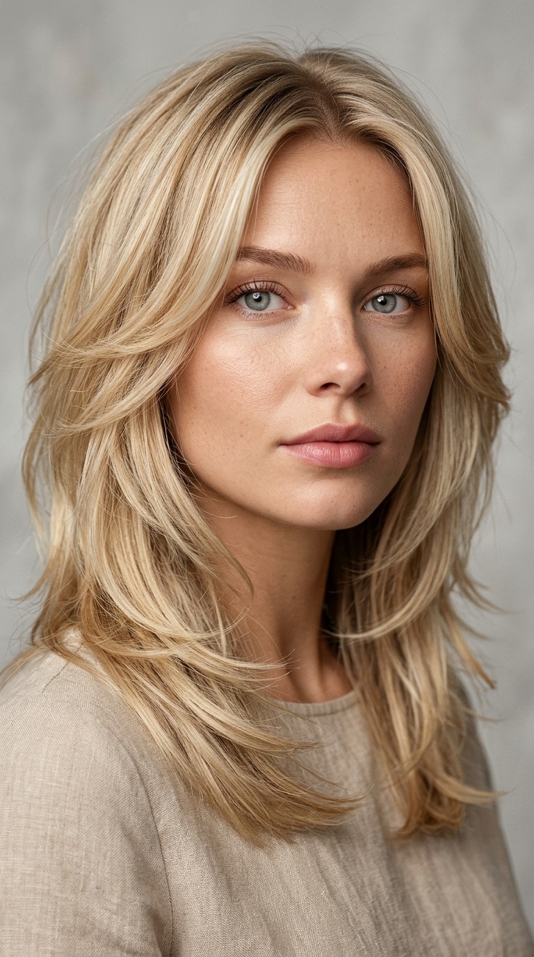 Scandi-Blonde Feathered Layers