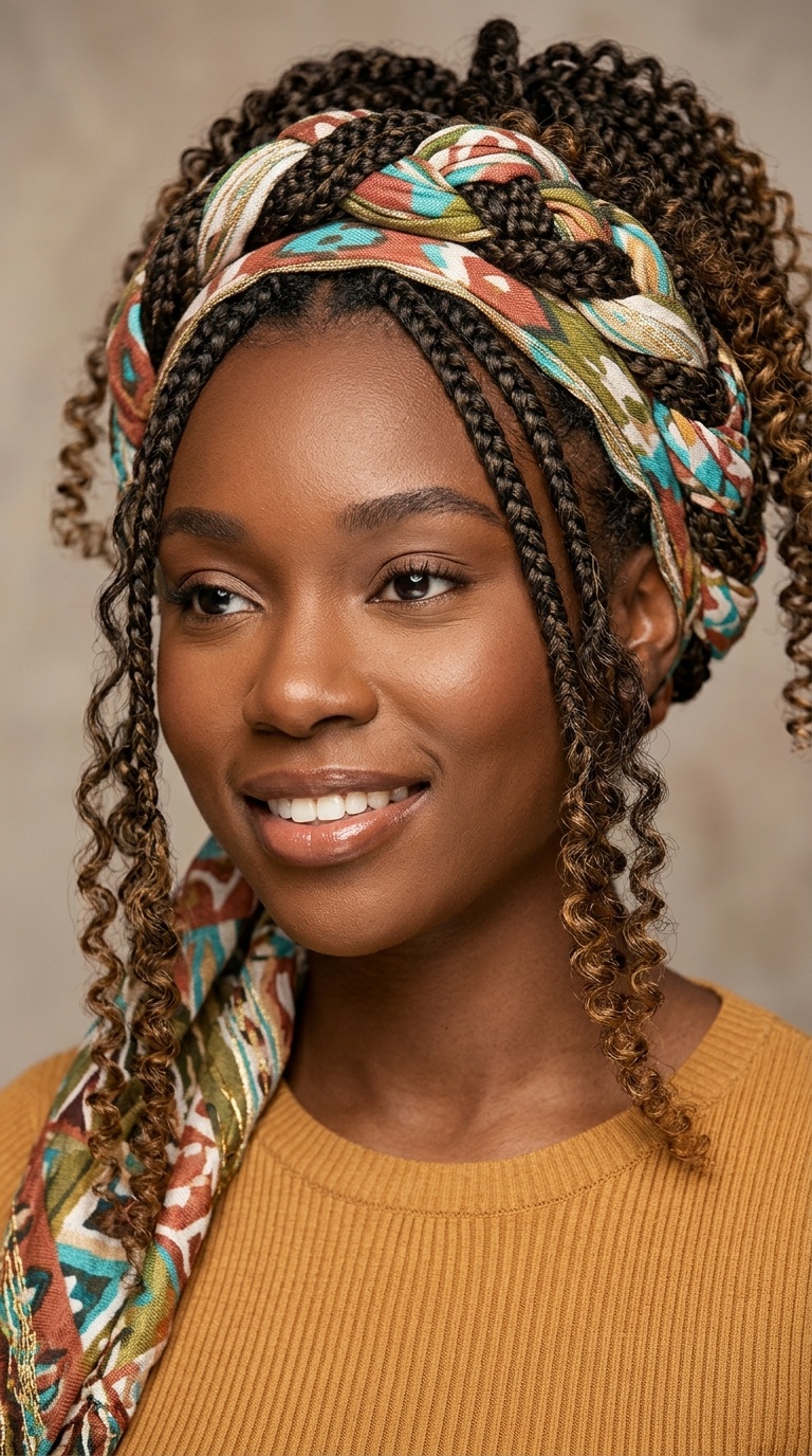 Scarf-Wrapped Boho Crown