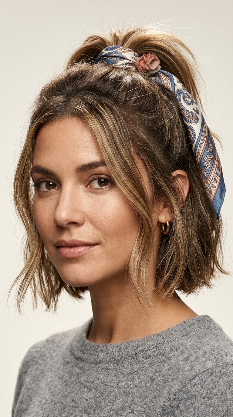 Scarf-Wrapped Half Pony