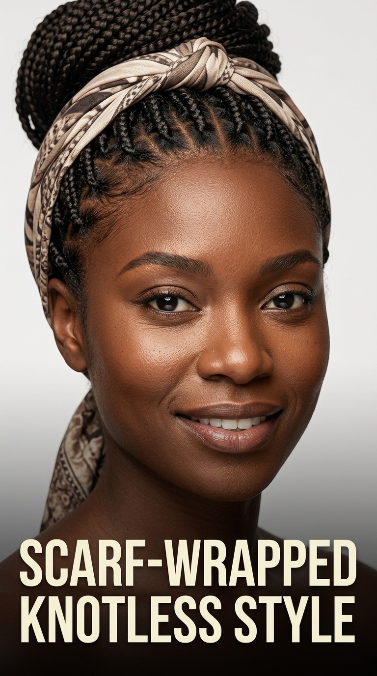 Scarf-Wrapped Knotless Style