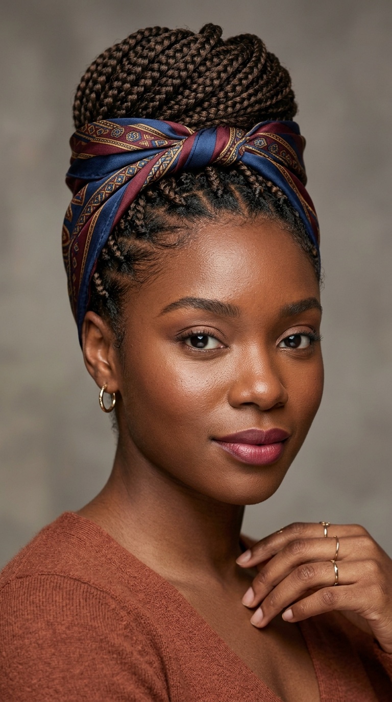 Scarf-Wrapped Updo