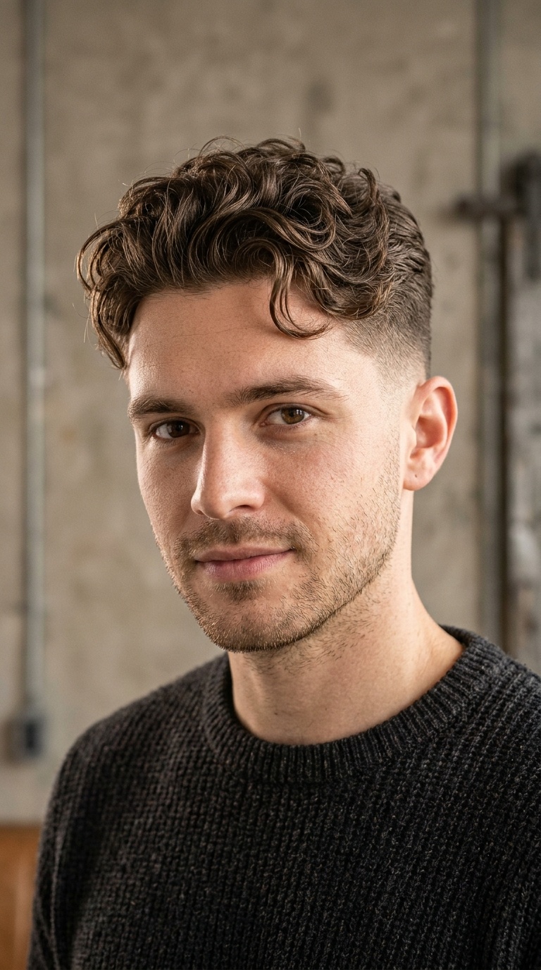 Scissor Fade with Natural Wave Top