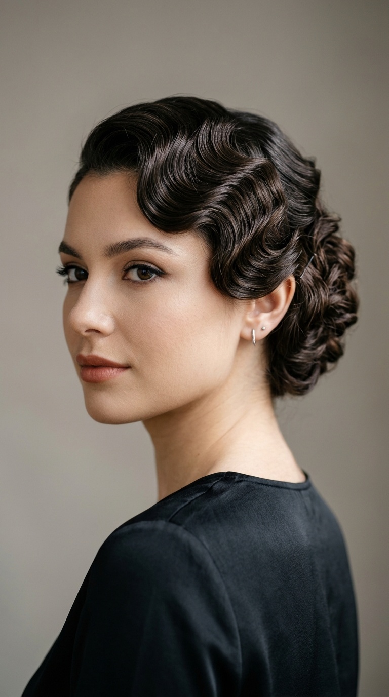 Sculpted Finger Wave Updo