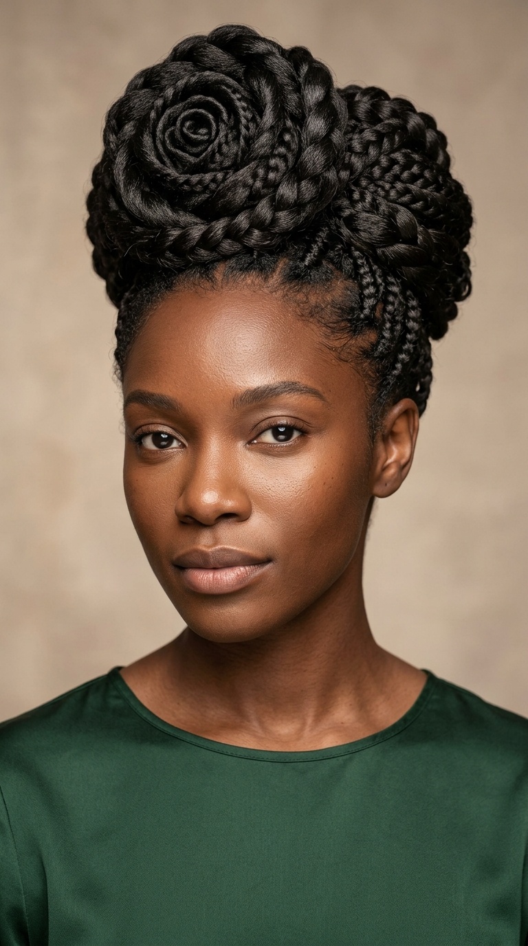 Sculptural Braided Rose Bun