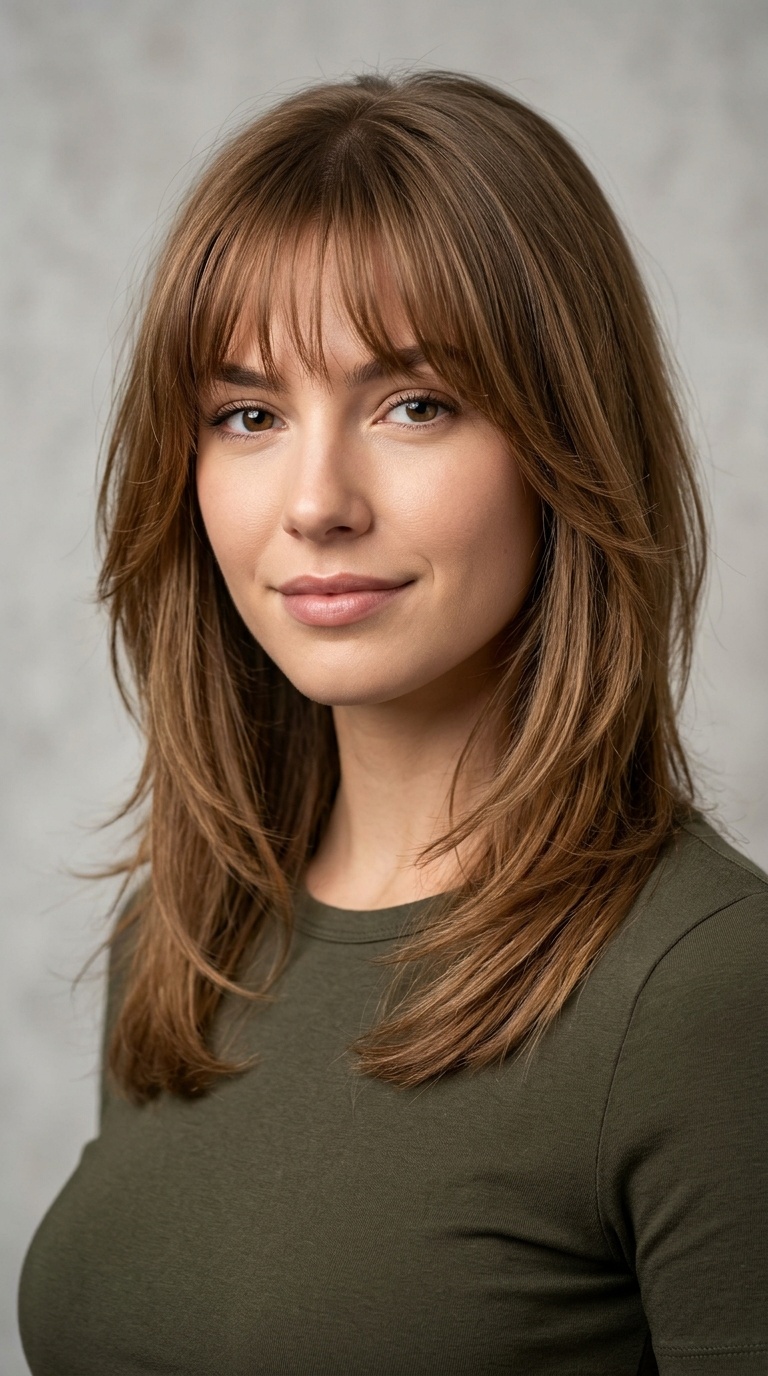 See-Through Bangs with a Layered Frame