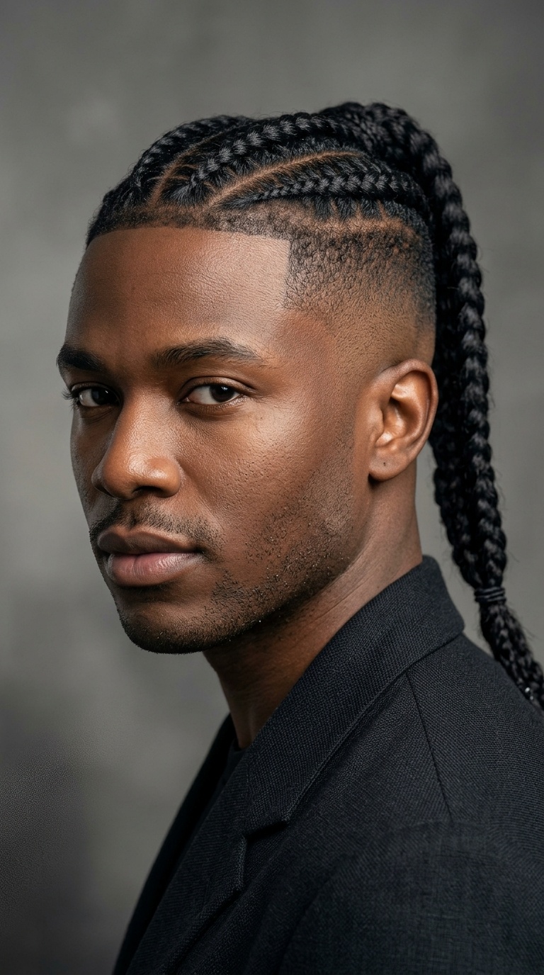 Shadow Fade with Braided Ponytail