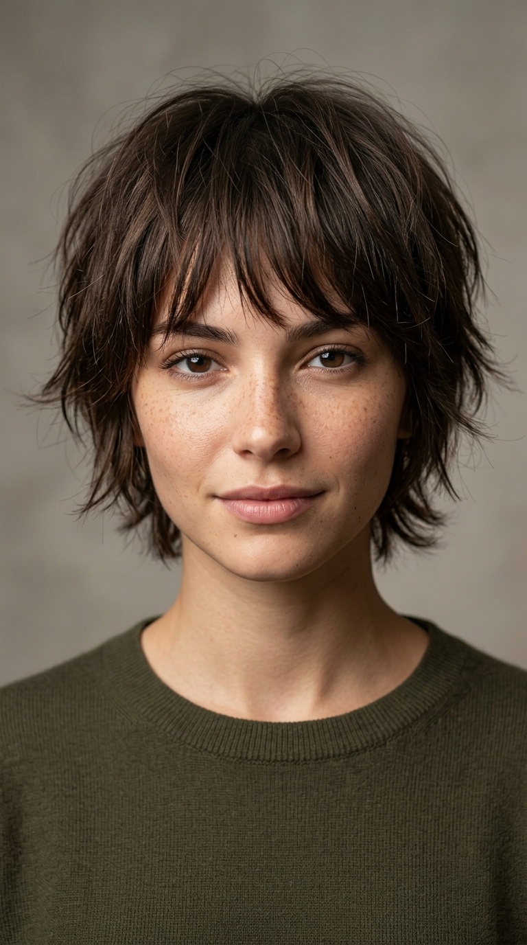 Shaggy Pixie with Bangs