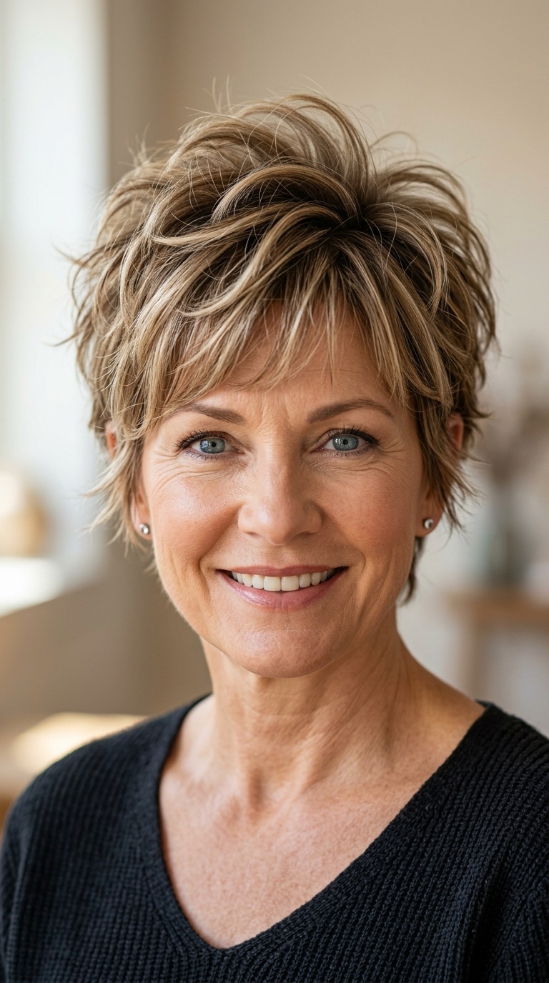 Shaggy Pixie with Crown Volume