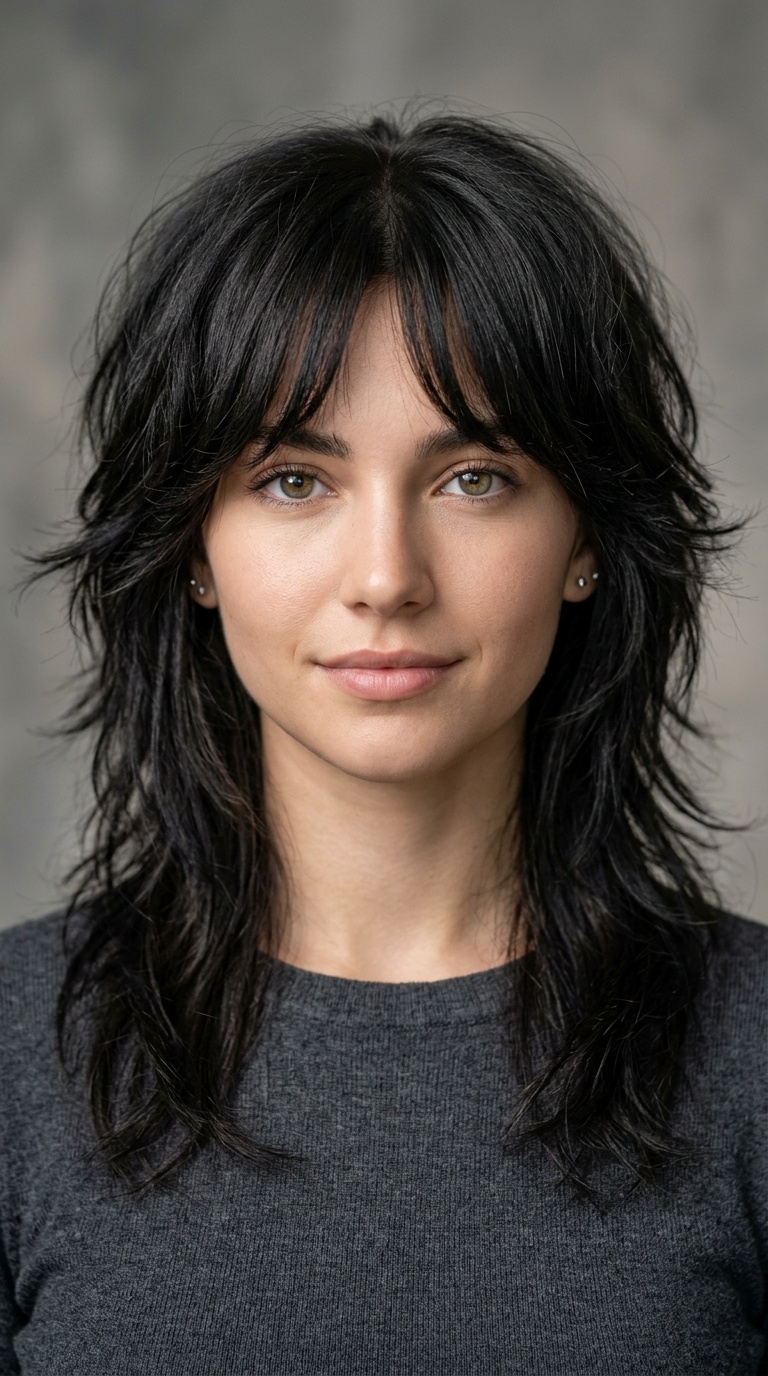 Shaggy Wolf Cut with Curtain Bangs