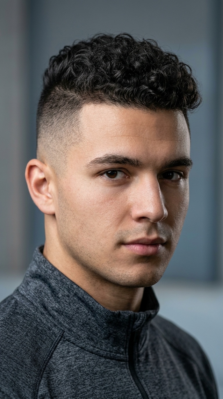 Shaved Sides with Short Curls