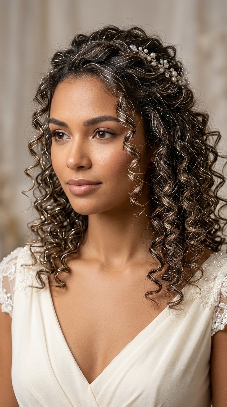 Shimmering Metallic Thread Curls