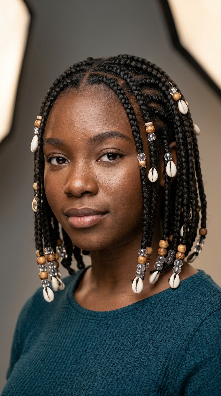 Short Bob Braids with Shells