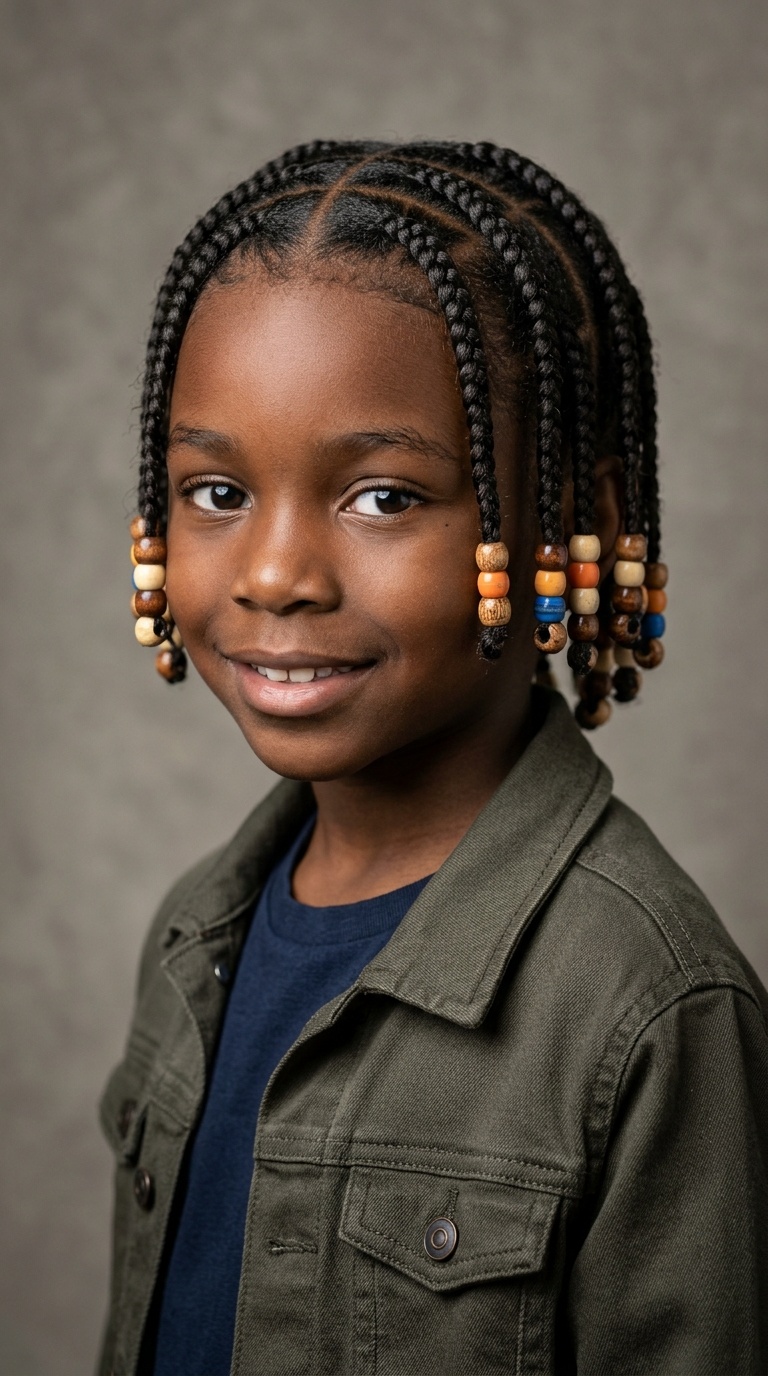 Short Braided Bob with Beads