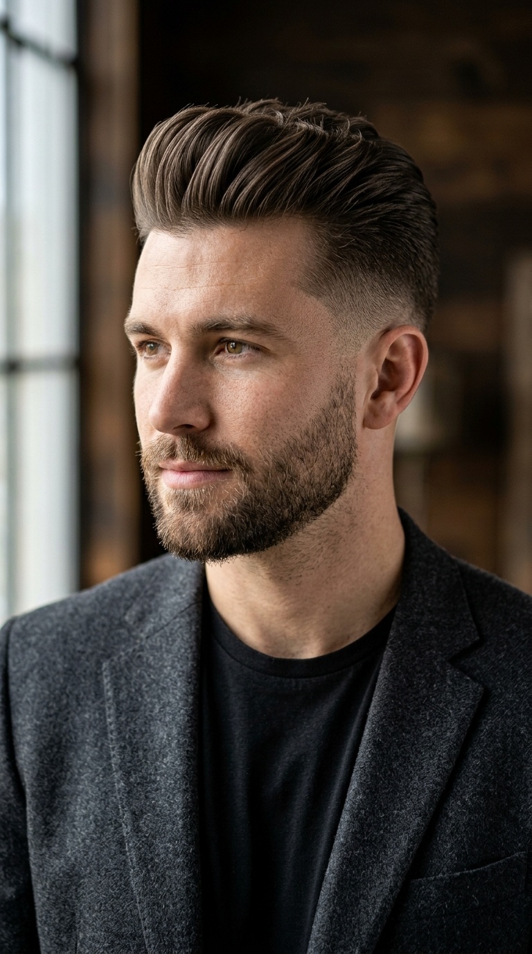 Short Pompadour with Taper