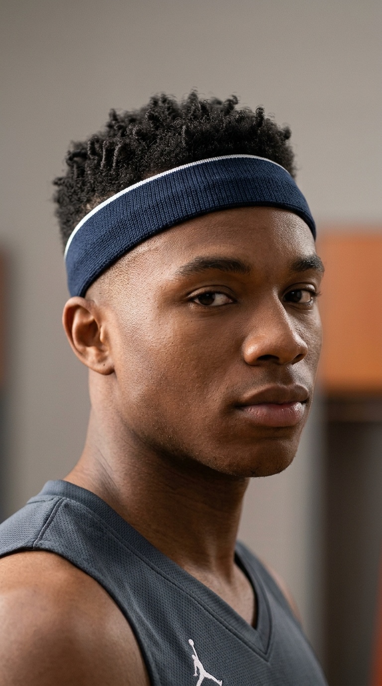 Short Textured Fade with Headband