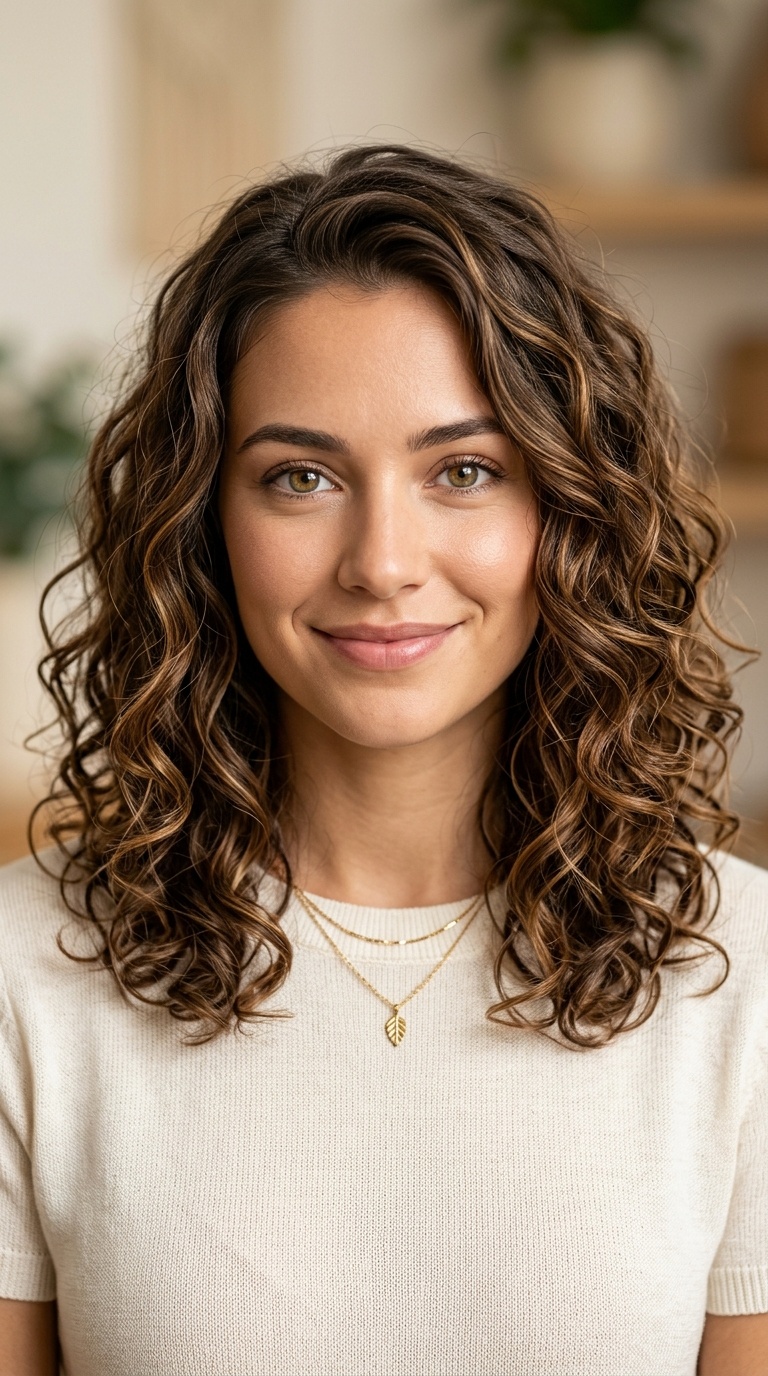 Shoulder-Grazing Lob with Loose Curls