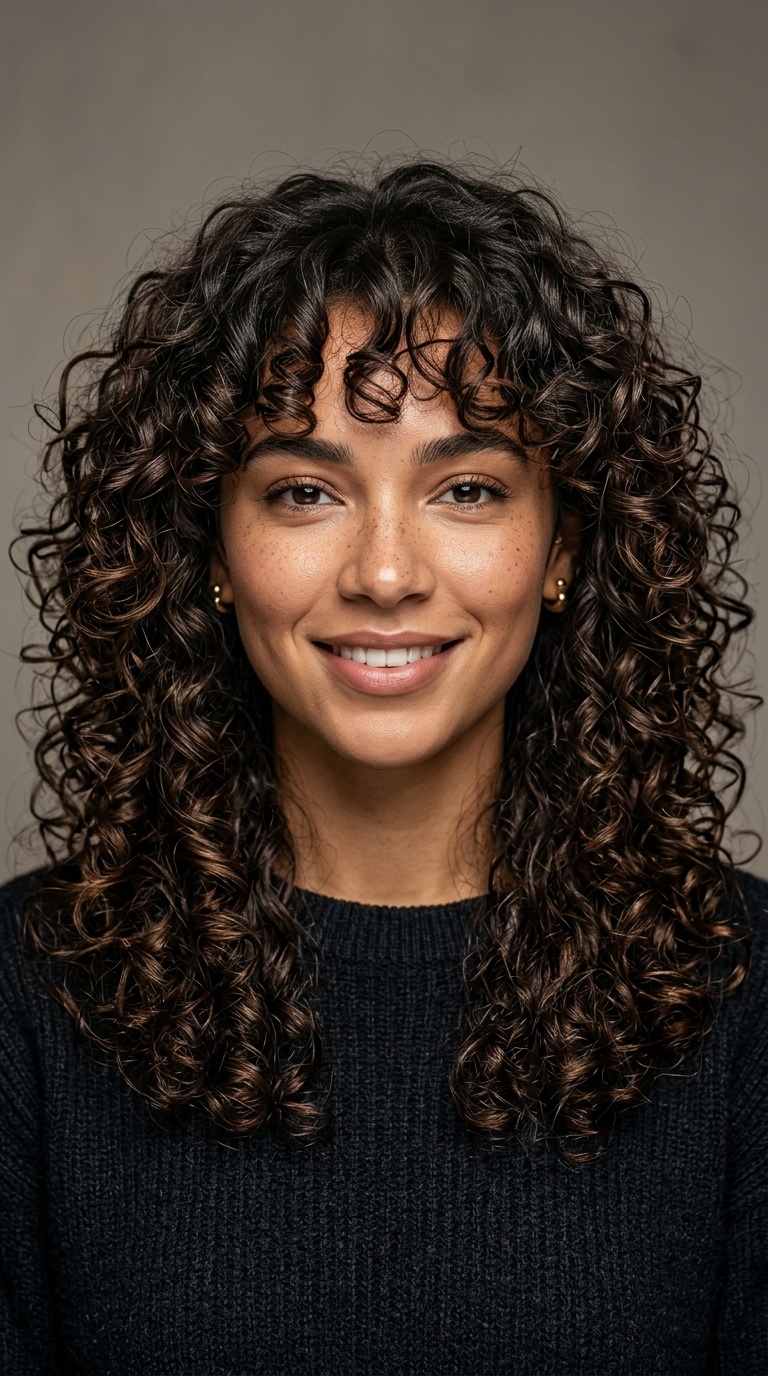 Shoulder-Length Curly Layers
