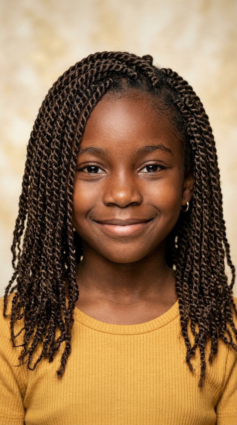 Shoulder-Length Senegalese Twists