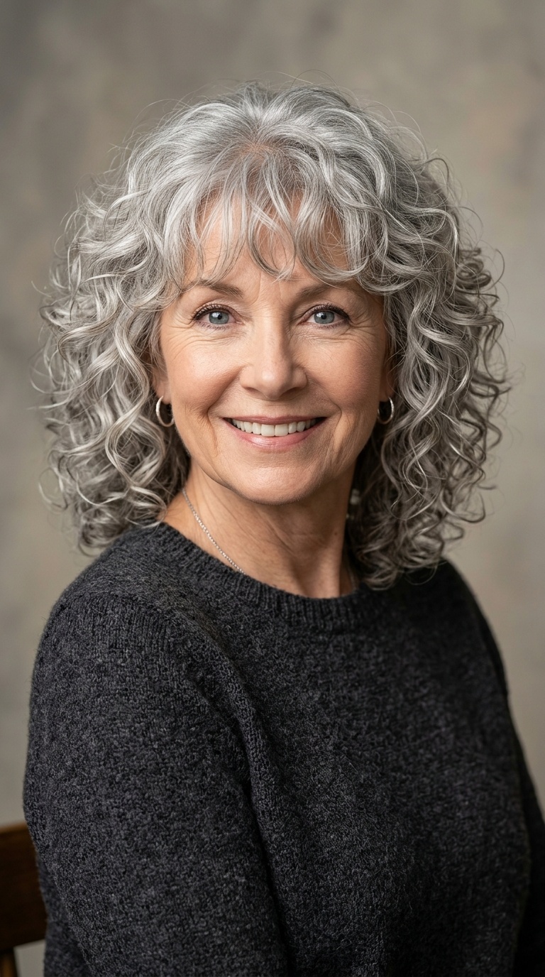Shoulder-Length Shag with Bangs