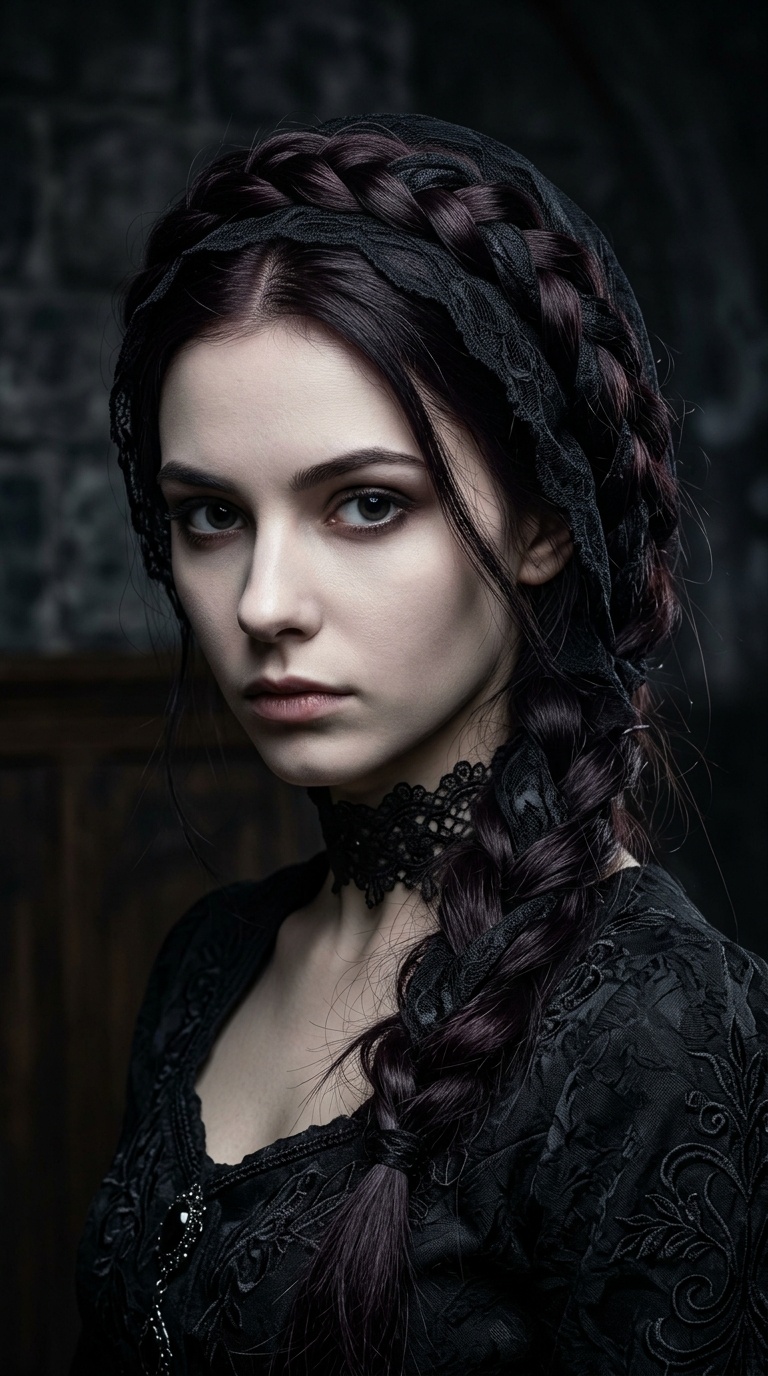 Shrouded Lace Veil Braid