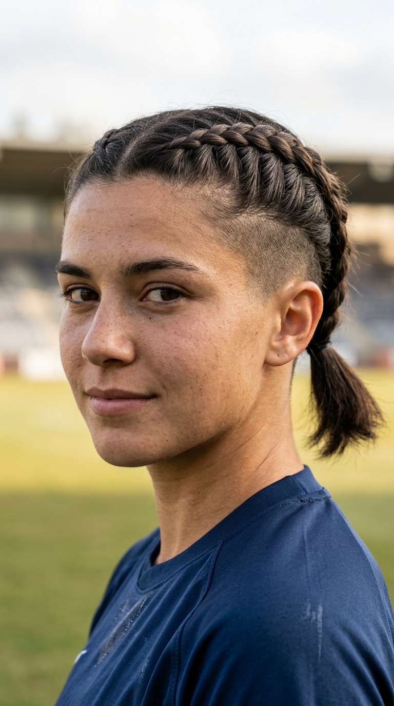 Side Braided Undercut Look