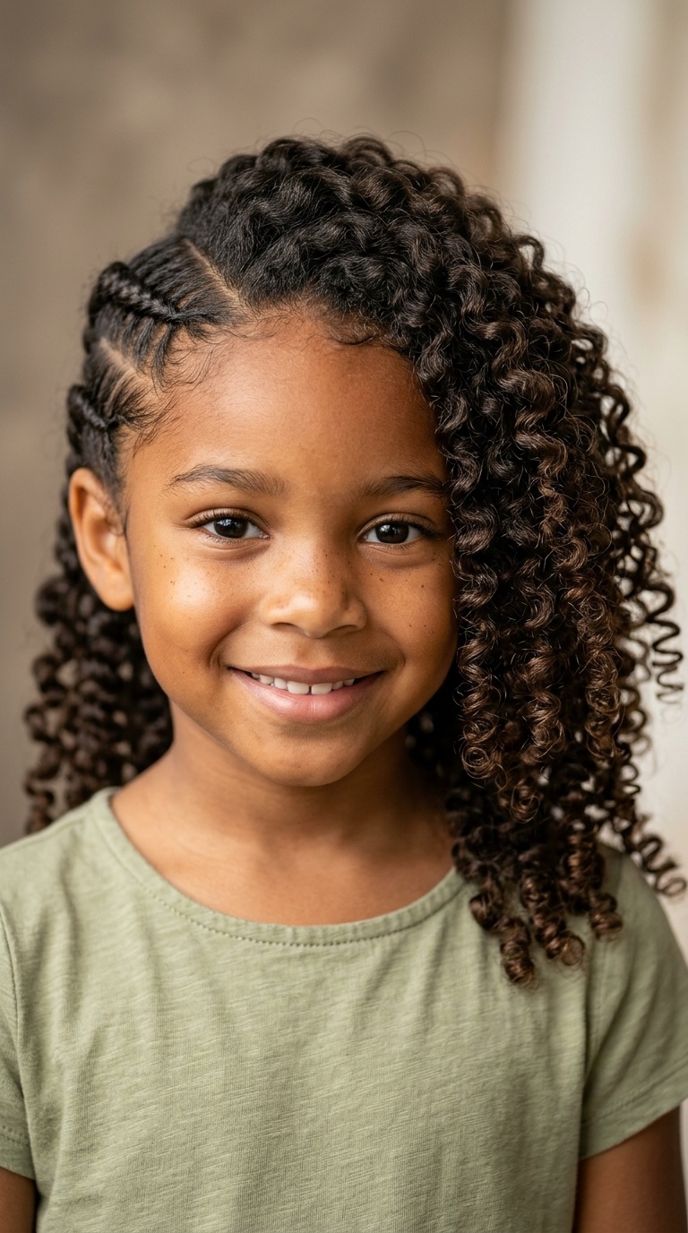 Side Braids with Loose Curls