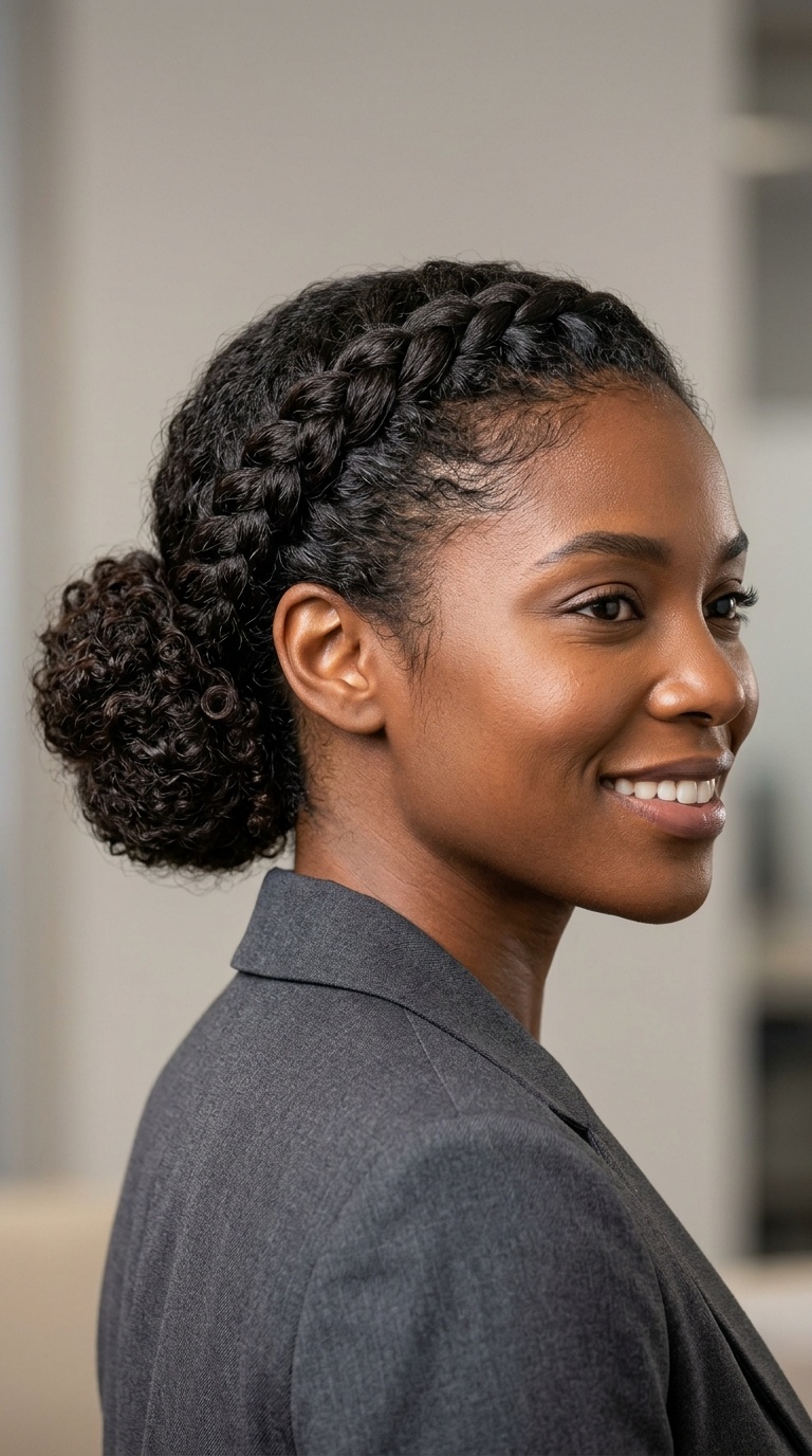 Side Dutch Braid to Bun