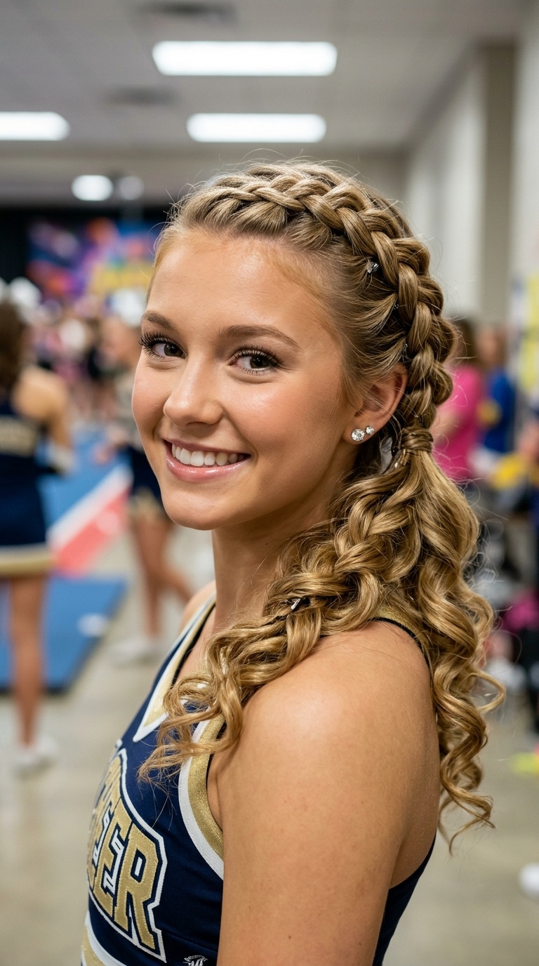 Side Dutch Braid with Curls