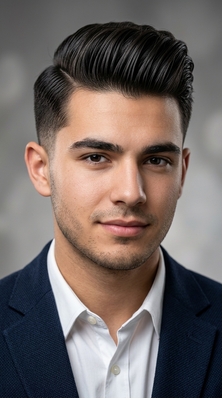 Side-Part Pompadour