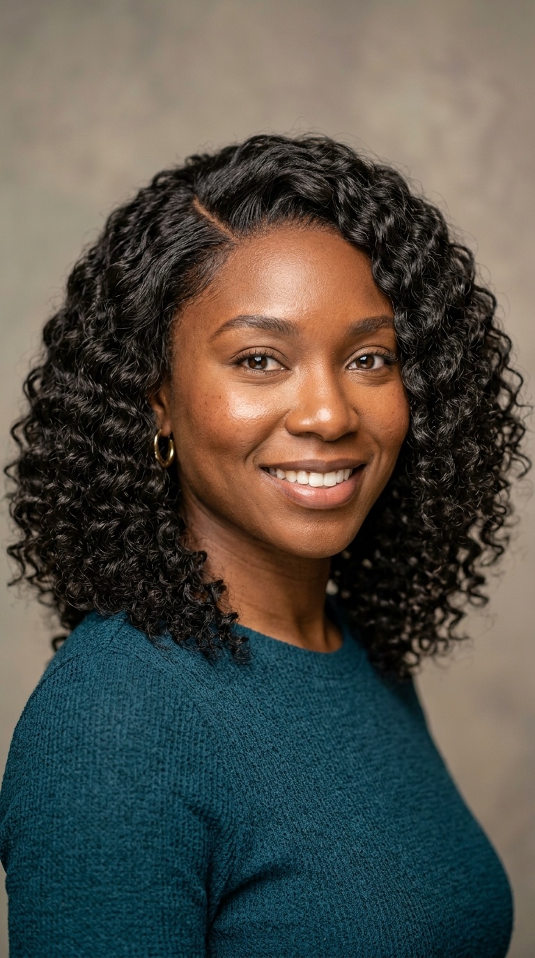 Side-Parted Deep Wave Cut