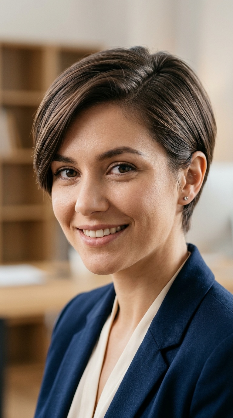 Side-Parted Pixie Cut