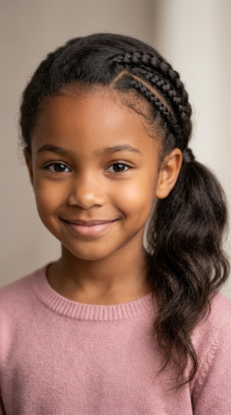 Side Ponytail with Triple Micro-Braids