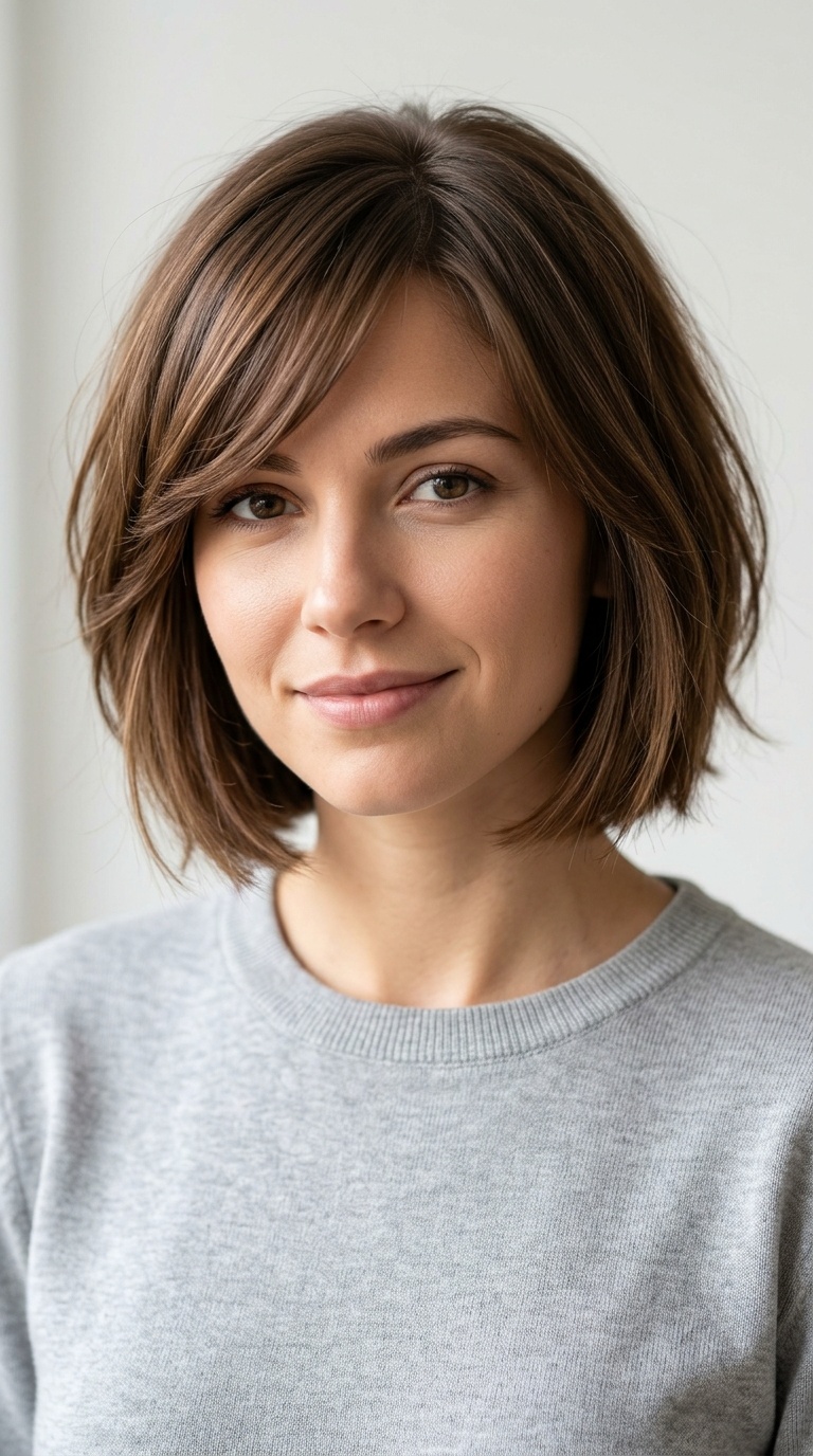 Side-Swept Bangs with Bob