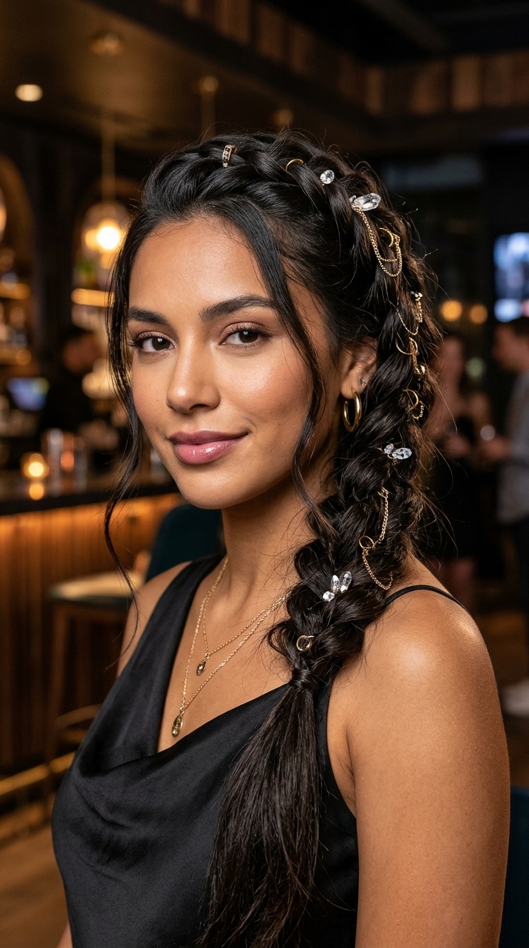 Side-Swept Braid with Accessories