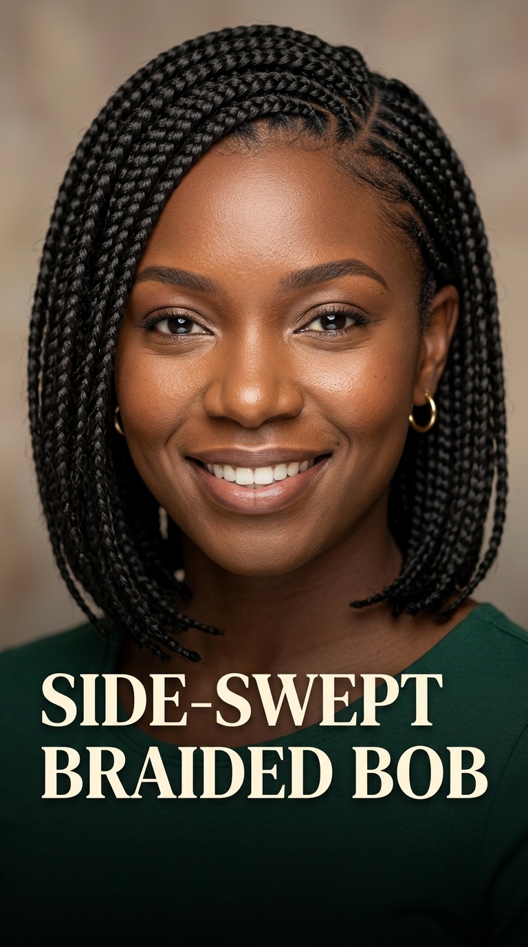 Side-Swept Braided Bob