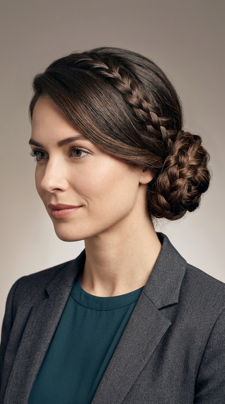 Side-Swept Braided Bun
