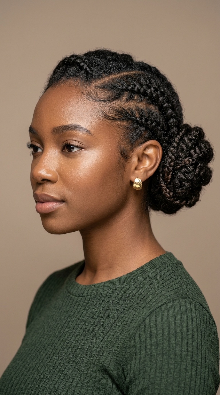 Side-Swept Braided Bun