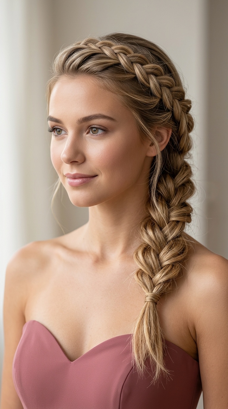 Side-Swept Braided Crown