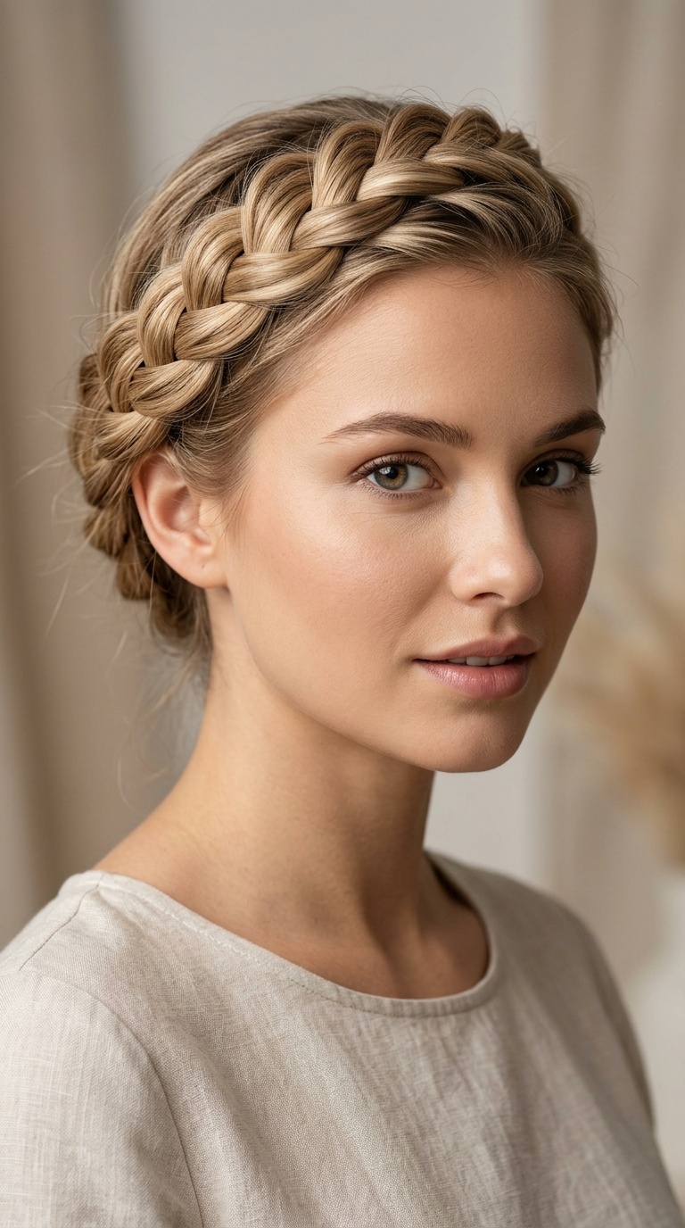 Side-Swept Braided Crown