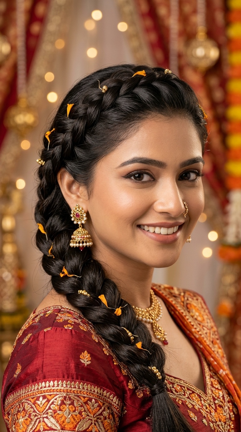 Side-Swept Braided Crown