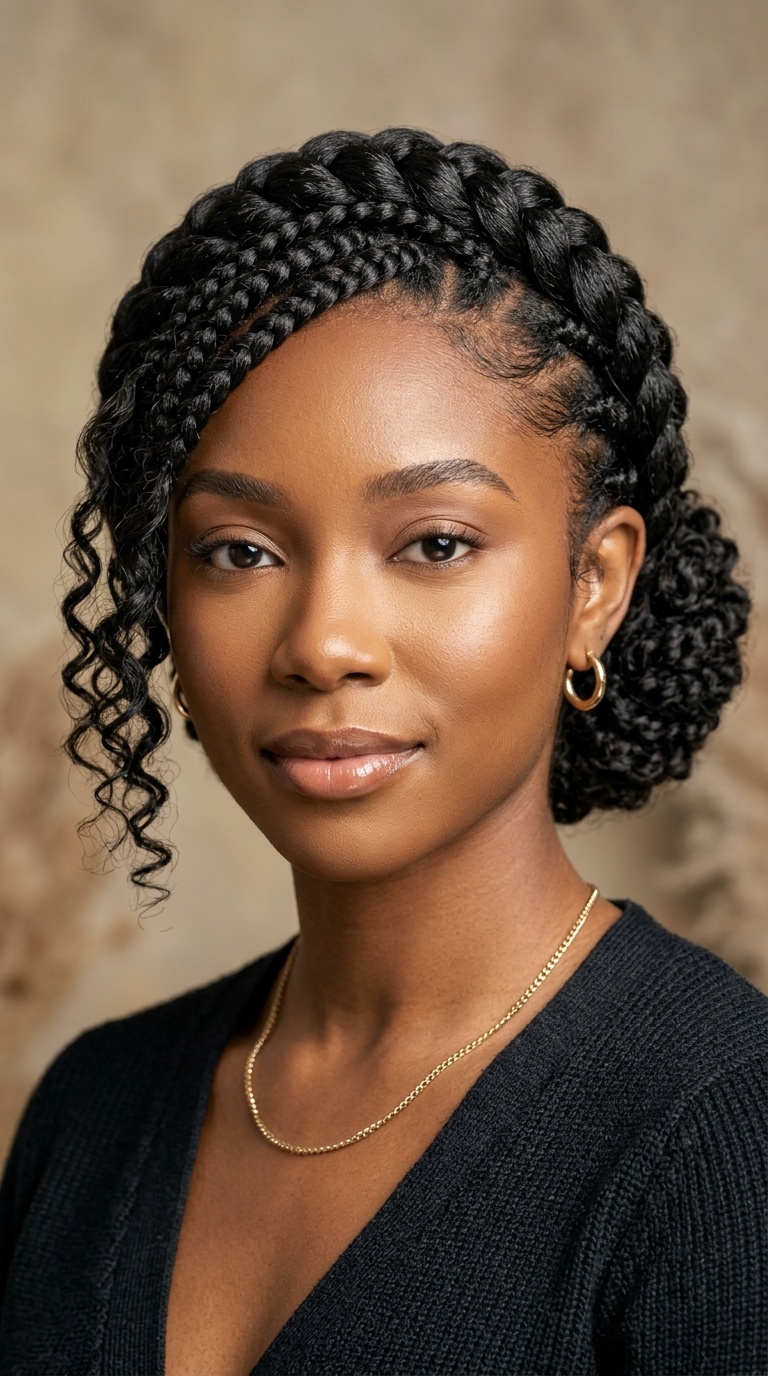 Side-Swept Braided Crown