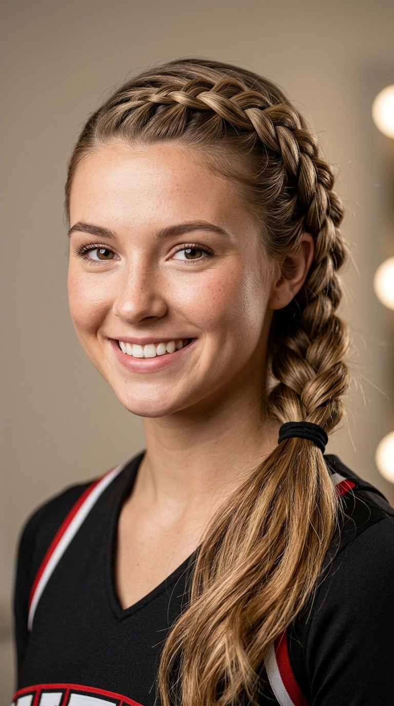 Side-Swept Braided Ponytail