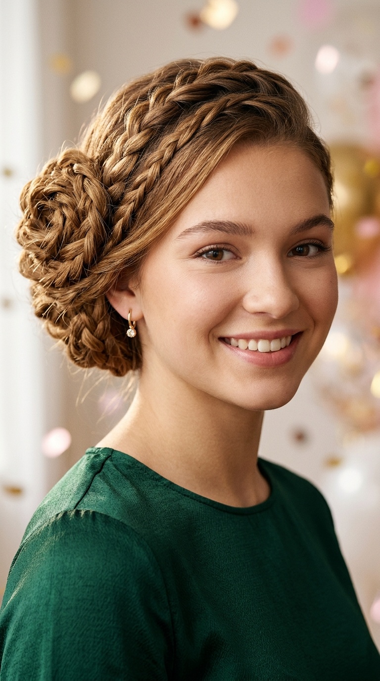 Side-Swept Braided Rosette