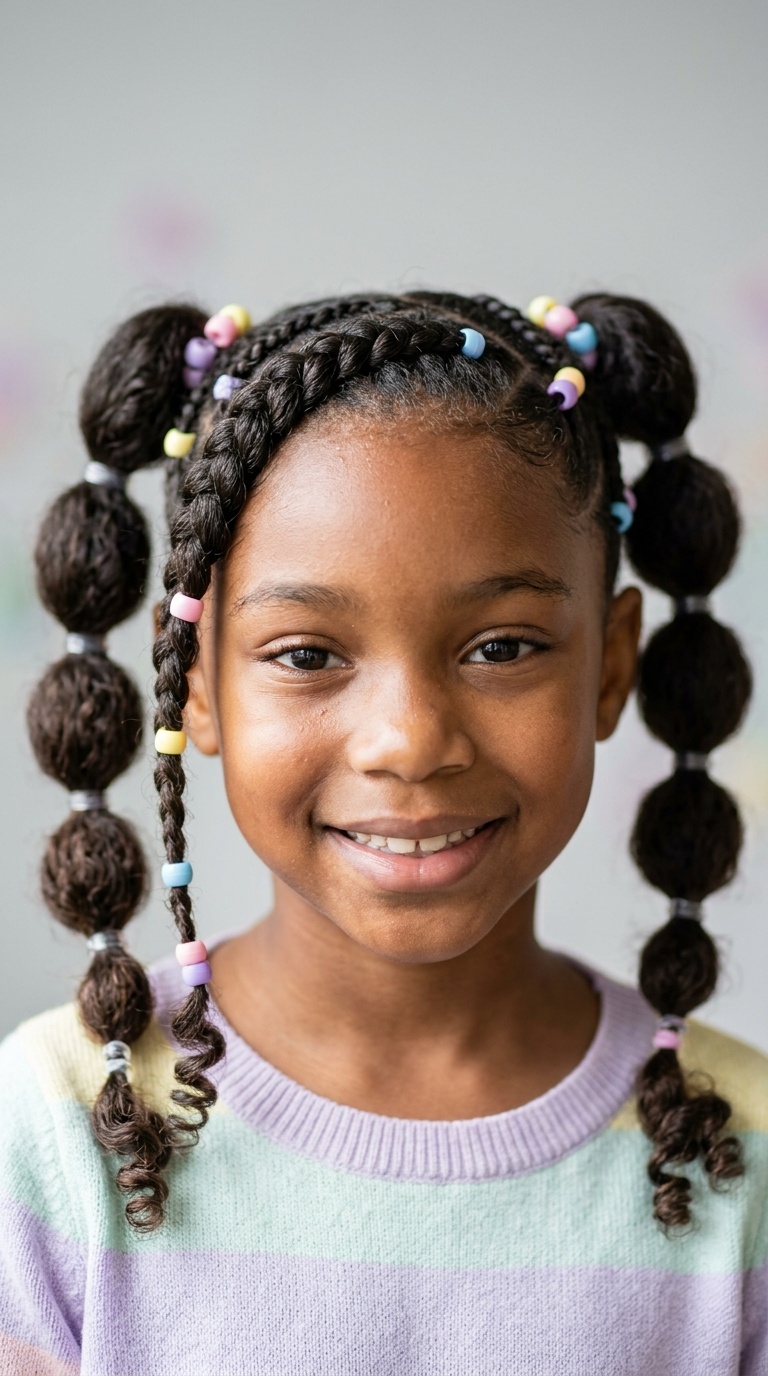 Side-Swept Braids with Bubble Pigtails